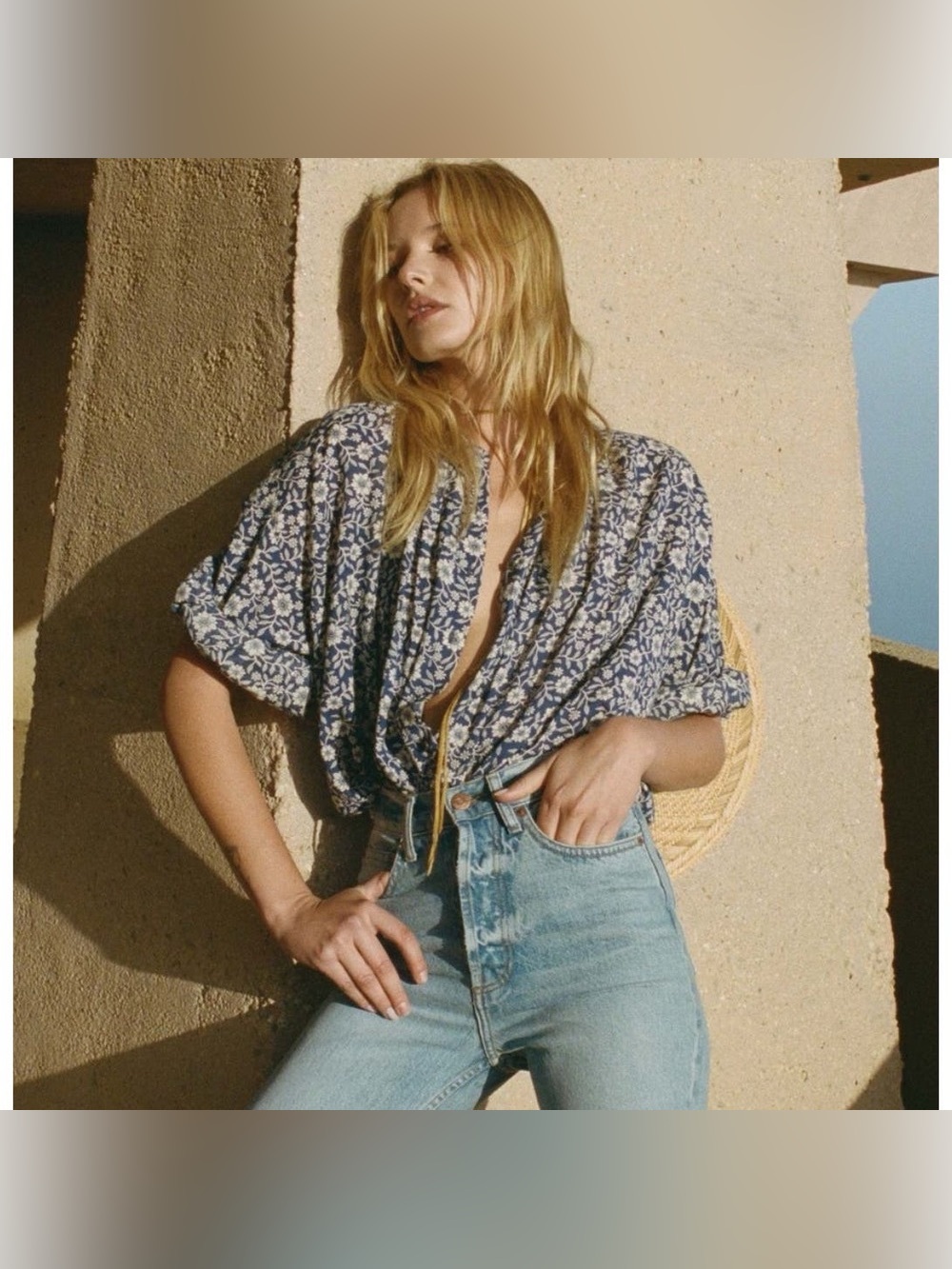 Doen blue jessamine floral Jane blouse